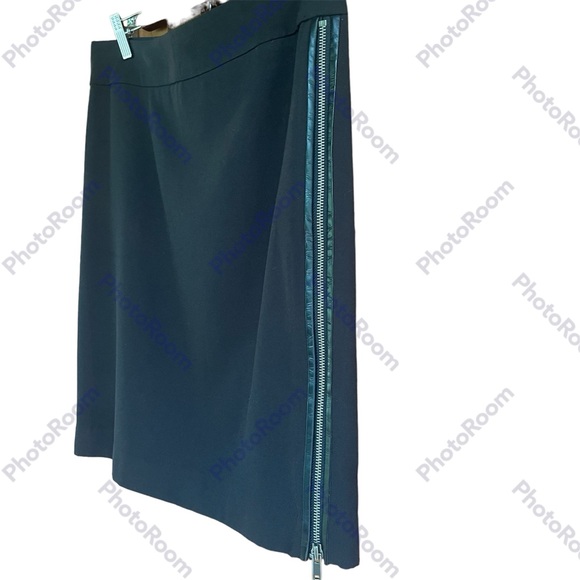 Banana Republic Black Mini Skirt Pleather Side Zip Accent From HemTo Hip, Size 4 - Picture 2 of 11